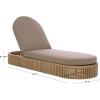 SAFAVIEH Couture Outdoor Patio Furniture Collection – Arielle Solid Wood Sun Lounger, Adjustable Reclining Chaise Lounge Chair, Fully Assembled (CPT5002)(Natural/Brown)