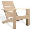 SAFAVIEH Couture Outdoor Patio Furniture Collection – Calypso Sand Eucalyptus Adirondack Chair, Classic Outdoor Lounge Chair for Patio, Deck & Garden, Solid Wood (CPT1064A)(Sand)
