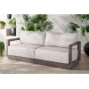 SAFAVIEH Couture Outdoor Patio Furniture Collection – Donaldo 3-Seater Sofa, Dark Grey Aluminum Frame with Beige Cushions, Fully Assembled (CPT4011A)(Dark Grey/Beige)
