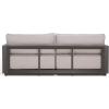 SAFAVIEH Couture Outdoor Patio Furniture Collection – Donaldo 3-Seater Sofa, Dark Grey Aluminum Frame with Beige Cushions, Fully Assembled (CPT4011A)(Dark Grey/Beige)