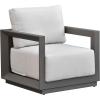 SAFAVIEH Couture Outdoor Patio Furniture Collection – Donaldo Accent Chair, Dark Grey Aluminum Frame with Beige Cushions, Fully Assembled (CPT4010A)(Dark Grey/Beige)