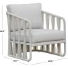 SAFAVIEH Couture Outdoor Patio Furniture Collection – Franklyn Rope Accent Chair, White Aluminum Frame with Beige Woven Rope & Cushions, Fully Assembled (CPT4014A)(White/Beige)
