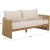 SAFAVIEH Couture Outdoor Patio Furniture Collection – Gale Natural & Beige Teak & Hyacinth Sofa, Curved Rope-Wrapped Frame with Plush All-Weather Cushions (CPT2014A)(Natural/Beige)