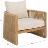 SAFAVIEH Couture Outdoor Patio Furniture Collection – Gale Teak & Woven Hyacinth Accent Chair, Outdoor Lounge Seating (CPT2013)(Natural/Beige)