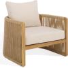 SAFAVIEH Couture Outdoor Patio Furniture Collection – Gale Teak & Woven Hyacinth Accent Chair, Outdoor Lounge Seating (CPT2013)(Natural/Beige)