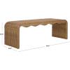SAFAVIEH Couture Outdoor Patio Furniture Collection – Lynsee Natural Wicker Patio Bench, Handwoven Faux Rattan, Fully Assembled (CPT2113A)(Natural)