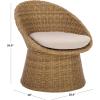 SAFAVIEH Couture Outdoor Patio Furniture Collection – Lynsee Wicker Chair with Cushion, Fully Assembled (CPT2112)(Natural)