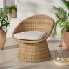 SAFAVIEH Couture Outdoor Patio Furniture Collection – Lynsee Wicker Chair with Cushion, Fully Assembled (CPT2112)(Natural)