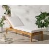 SAFAVIEH Couture Outdoor Patio Furniture Collection – Montclair Natural Teak Chaise Lounge with White Cushions, Adjustable Recliner (CPT1067)(White/Natural Teak)