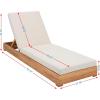 SAFAVIEH Couture Outdoor Patio Furniture Collection – Montford Brazilian Teak Chaise Lounge with Beige Cushions, Adjustable Backrest (CPT1065)(Natural Teak/Beige)