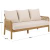 SAFAVIEH Couture Outdoor Patio Furniture Collection – Rogers Natural & Beige Teak & Hyacinth Sofa, Modern Coastal Outdoor Seating, All-Weather Cushions (CPT2017A)(Natural/Beige)