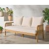 SAFAVIEH Couture Outdoor Patio Furniture Collection – Rogers Natural & Beige Teak & Hyacinth Sofa, Modern Coastal Outdoor Seating, All-Weather Cushions (CPT2017A)(Natural/Beige)