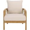 SAFAVIEH Couture Outdoor Patio Furniture Collection – Rogers Teak & Hyacinth Chair, Modern Woven Accent Chair with Cushions (CPT2016)(Natural/Beige)
