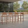 SAFAVIEH Couture Outdoor Patio Furniture Collection – Romona Tropical Bar Stool, Natural Brown with Round Woven Seat, Fully Assembled (CPT4003A)(Natural)