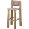 SAFAVIEH Couture Outdoor Patio Furniture Collection – Romona Tropical Bar Stool, Natural Brown with Round Woven Seat, Fully Assembled (CPT4003A)(Natural)