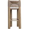 SAFAVIEH Couture Outdoor Patio Furniture Collection – Romona Tropical Bar Stool, Natural Brown with Round Woven Seat, Fully Assembled (CPT4003A)(Natural)