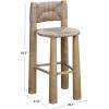 SAFAVIEH Couture Outdoor Patio Furniture Collection – Romona Tropical Bar Stool, Natural Brown with Round Woven Seat, Fully Assembled (CPT4003A)(Natural)
