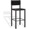 SAFAVIEH Couture Outdoor Patio Furniture Collection – Romona Tropical Bar Stool Set of 2, Black Woven Rattan Design, 30-Inch, Fully Assembled (CPT4001A)(Black)