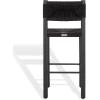 SAFAVIEH Couture Outdoor Patio Furniture Collection – Romona Tropical Bar Stool Set of 2, Black Woven Rattan Design, 30-Inch, Fully Assembled (CPT4001A)(Black)