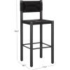 SAFAVIEH Couture Outdoor Patio Furniture Collection – Romona Tropical Bar Stool Set of 2, Black Woven Rattan Design, 30-Inch, Fully Assembled (CPT4001A)(Black)