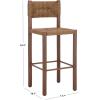 SAFAVIEH Couture Outdoor Patio Furniture Collection – Romona Tropical Bar Stool Set of 2, Black Woven Rattan Design, 30-Inch, Fully Assembled (CPT4001A)(Brown)