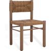 SAFAVIEH Couture Outdoor Patio Furniture Collection – Romona Tropical Dining Chair Set of 2, Brown Woven Rattan Seat, Fully Assembled (CPT4000B)(Brown)