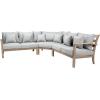 SAFAVIEH Couture Outdoor Patio Furniture Collection – Rosabecca Natural & Beige Solid Wood Sectional Sofa, Modern Outdoor Corner Couch (DUP1000B)(Natural/Light Grey)