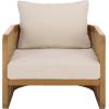 SAFAVIEH Couture Outdoor Patio Furniture Collection – Skipper Teak Solid Wood Chair, Woven Accent Outdoor Lounge Chair, Modern Coastal Design (CPT2010)(Natural/Beige)