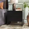SAFAVIEH Home Collection – Arsenio 2-Drawer Nightstand Table, Light Cream Modern Bedside Storage (NST3101C)(Black)