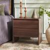 SAFAVIEH Home Collection – Arsenio 2-Drawer Nightstand Table, Light Cream Modern Bedside Storage (NST3101C)(Walnut)