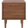 SAFAVIEH Home Collection – Brey Walnut & Brass 2-Drawer Nightstand, Mid-Century Cane Accent Bedside Table (NST3107A)(Walnut/Brass)