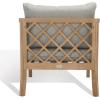 SAFAVIEH Outdoor Couture Collection Fiji Dark Brown Solid Wood/Beige Cushion Trellis Pattern Patio Chair (CPT1036A)