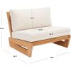 SAFAVIEH Outdoor Couture Collection Julianne Natural Solid Teak Wood/Beige Cushion Patio Chair (CPT1031A)(Natural/Beige)