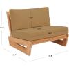 SAFAVIEH Outdoor Couture Collection Julianne Natural Solid Teak Wood/Beige Cushion Patio Chair (CPT1031A)(Natural/Brown)