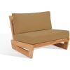 SAFAVIEH Outdoor Couture Collection Julianne Natural Solid Teak Wood/Beige Cushion Patio Chair (CPT1031A)(Natural/Brown)