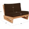 SAFAVIEH Outdoor Couture Collection Julianne Natural Solid Teak Wood/Beige Cushion Patio Chair (CPT1031A)(Natural/Dark Brown)
