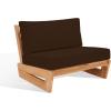 SAFAVIEH Outdoor Couture Collection Julianne Natural Solid Teak Wood/Beige Cushion Patio Chair (CPT1031A)(Natural/Dark Brown)