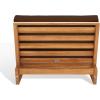 SAFAVIEH Outdoor Couture Collection Julianne Natural Solid Teak Wood/Beige Cushion Patio Chair (CPT1031A)(Natural/Dark Brown)