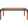 SAFAVIEH Outdoor Couture Collection Tommy Tropical Black Metal/Natural Solid Wood Rectangular Patio Coffee Table (CPT1029A)
