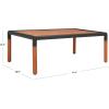 SAFAVIEH Outdoor Couture Collection Tommy Tropical Black Metal/Natural Solid Wood Rectangular Patio Coffee Table (CPT1029A)