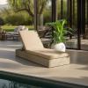 SAFAVIEH Outdoor Couture Collection Vincent Dark Brown Solid Wood/Beige Cushion Chaise Lounge Chair with Storage (CPT1043A)(Natural/Brown)