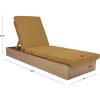 SAFAVIEH Outdoor Couture Collection Vincent Dark Brown Solid Wood/Beige Cushion Chaise Lounge Chair with Storage (CPT1043A)(Natural/Brown)