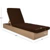 SAFAVIEH Outdoor Couture Collection Vincent Dark Brown Solid Wood/Beige Cushion Chaise Lounge Chair with Storage (CPT1043A)(Natural/Dark Brown)