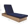 SAFAVIEH Outdoor Couture Collection Vincent Dark Brown Solid Wood/Beige Cushion Chaise Lounge Chair with Storage (CPT1043A)(Natural/Navy)