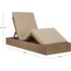 SAFAVIEH Outdoor Couture Collection Vincent Dark Brown Solid Wood/Beige Cushion Chaise Lounge Chair with Storage (CPT1043A)(Natural/Tan)