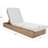 SAFAVIEH Outdoor Couture Collection Vincent Dark Brown Solid Wood/Beige Cushion Chaise Lounge Chair with Storage (CPT1043A)(Natural/White)