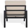 SAFAVIEH Outdoor Couture Patio Furniture Guam Black Aluminum & Beige Armchair with Cushions(Black/Beige)