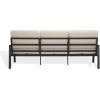 SAFAVIEH Outdoor Couture Patio Furniture Guam Black Aluminum & Beige Sofa with Cushions(Black/Beige)