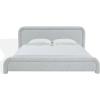 SAFAVIEH Couture Collection – Adelle Cream Chenille Upholstered Queen Bed, Rounded Modern Frame Design, No Box Spring Needed (SFV4874A-Q)(Black/White)