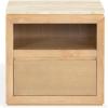 SAFAVIEH Couture Collection – Alaura Travertine Top & Oak Nightstand, Modern Bedside Table with Drawer & Shelf, Fully Assembled (SFV2222A)(Travertine/Oak)